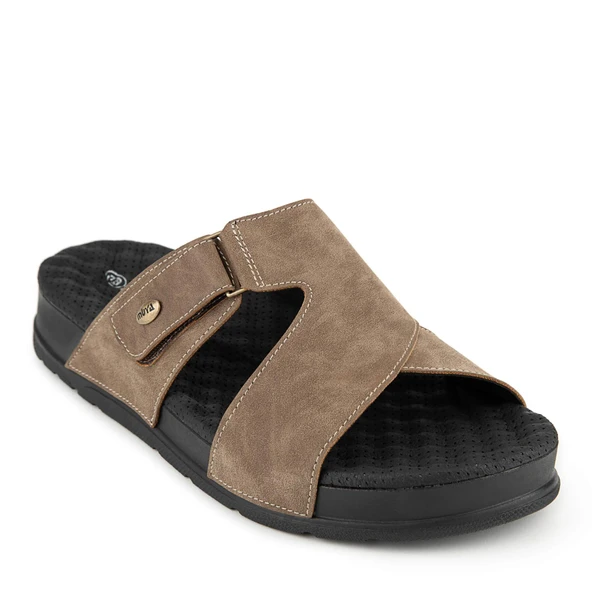 Muya Orka Anatomik Topuk Dik. Masaj Taban Erkek Terlik Vizon ürün görseli 1