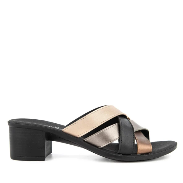 Muya Anagram Abiye Kadın Terlik Bronz - Resim 2