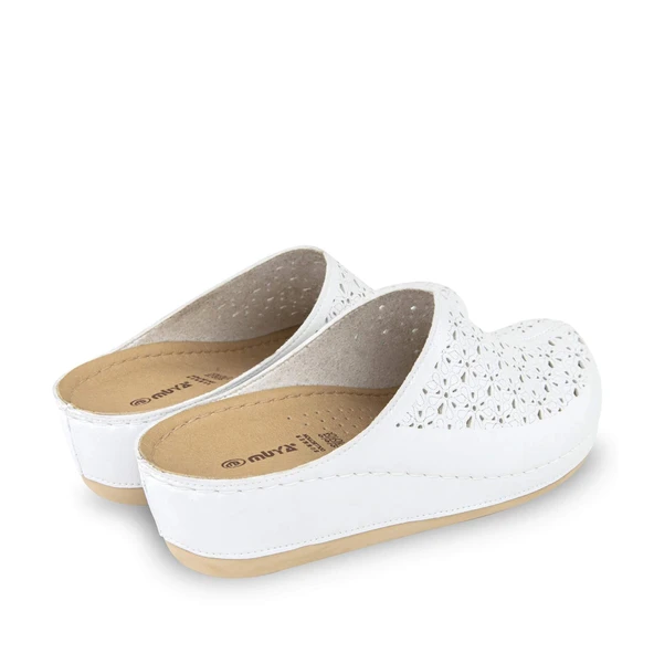 Muya Ella 31137 Anatomik Kadın Terlik Beyaz - Resim 5