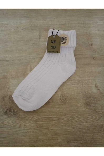 Yünlü Çorap Soket Fitilli Kadın Bot Çorabı, Kalın Kışlık Kokulu Uçukpembe Yılbaşı Çorabı ürün görseli 1