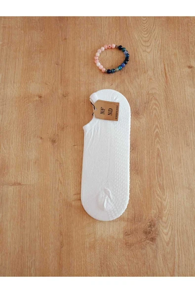 BABET ÇORAP GÖRÜNMEZ ÇORAP SPOR YOGA PİLATES SNEAKERS KAYMAZ SİLİKON TABAN 36-40 BEYAZ - Resim 4