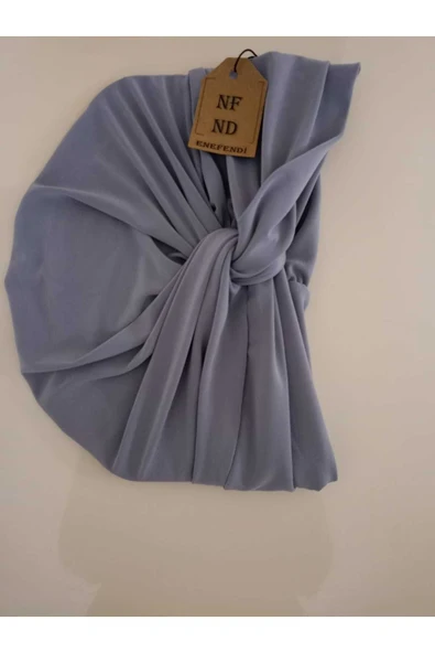 Dış Bone Hazır Geçmeli Tarz Tesettür Gri Hijab Sosyete Bone Süslü Sandy Kumaş - Resim 2