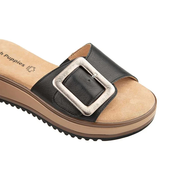 Hush Puppies İcyi 625203 Hakiki Deri Kadın Terlik Siyah - Resim 3