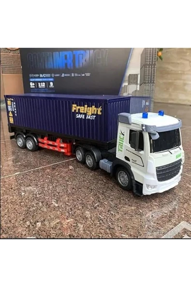 Elektirikli Rc 1:12 Ölçek Uzaktan Kumandalı Işıklı Tır ve Konteyner Şarjlı RC Tır ürün görseli 1