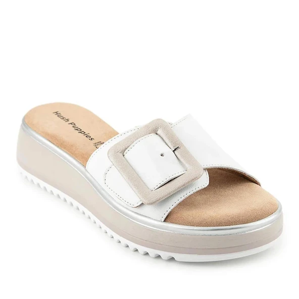 Hush Puppies İcyi 625203 Hakiki Deri Kadın Terlik Beyaz ürün görseli 1