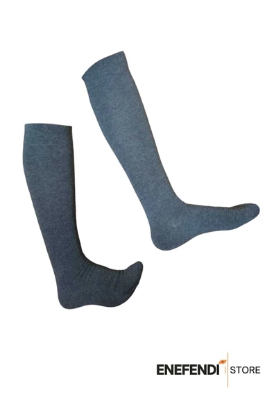 ANNE ÇORABI DİZALTI LÜX KALİTELİ PAMUKLU BURUN DİKİŞSİZ SIKMAYAN LASTİK ESNEK KADIN ÇORAP FÜME - Resim 2