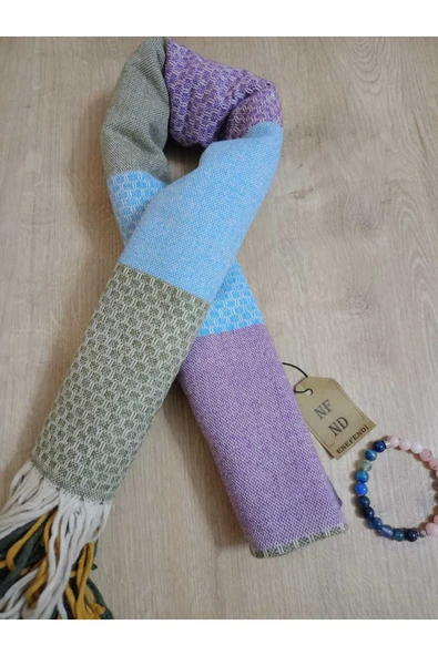 Omuz Şalı , Desenli , Renkli , Yumuşak, Kışlık , Sıcak 80 X 160 - Resim 8