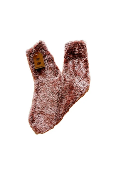 3 Çift Tüylü Kışlık Termal Patik Dikişsiz Çorap  GÜL K LACİ FUŞYA 36-41. - Resim 5