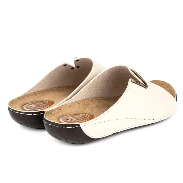 Muya Dion Anatomik Topuk Dikeni Kadın Terlik Bej - Resim 4