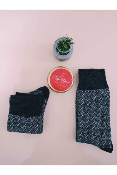 Erkek Kışlık Yünlü Termal Parfümlü Kokulu Soket Kalın Desenli Çorap ürün görseli 1