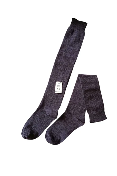 Anne Çorabı Dizaltı Kalın Sıcak Likralı Esnek Yünlü Kadın Çorap Rahat Uzun 36-40 Füme ürün görseli 1