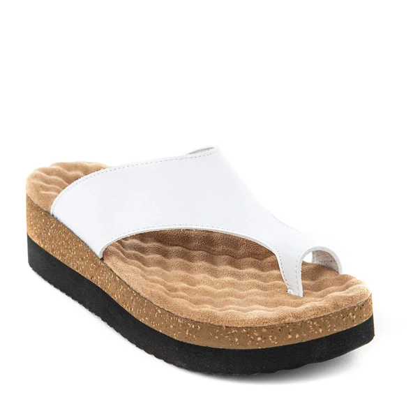 Muya Hora 34226 Parmak Arası Masaj Taban Anatomik Kadın Terlik Beyaz ürün görseli 1