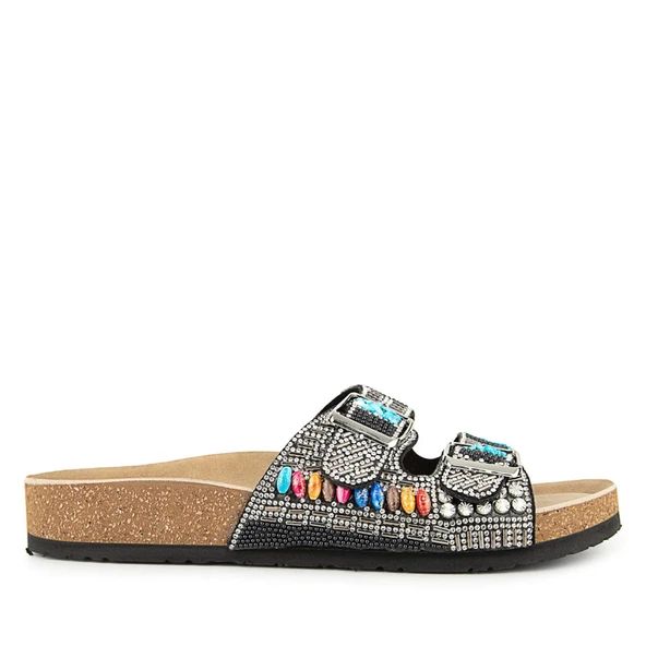 Muya Paa Anatomik Taban Kadın Terlik Siyah - Resim 2