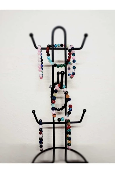 DOĞAL TAŞ BİLEKLİK, AKİK , STRESİ AZALTIR, NEGATİF ENERJİYİ GİDERİR NAZARA KARŞI KORUR PEMBE SİYAH - Resim 3