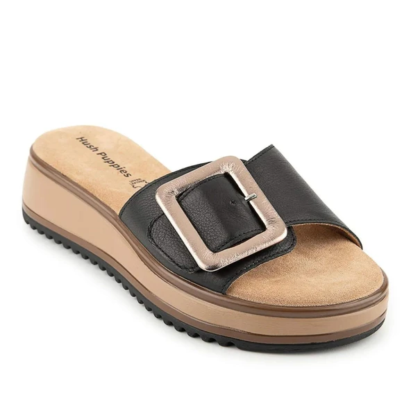 Hush Puppies İcyi 625203 Hakiki Deri Kadın Terlik Siyah ürün görseli 1