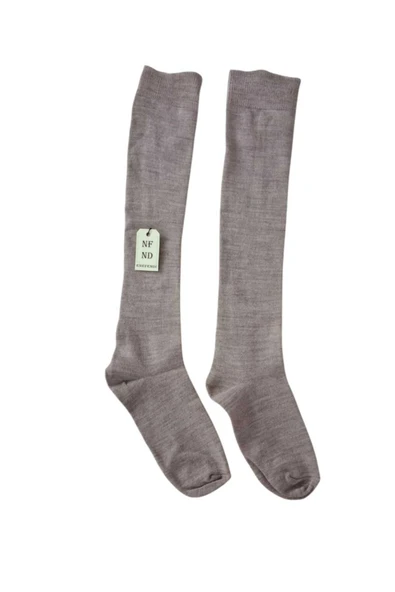 Anne Çorabı Dizaltı Sıcak Kalın Likralı Yünlü Kadın Çorap Uzun 36-40 Açık Kahverengi - Resim 2