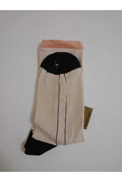 Dikişsiz Bambu Çorabı Kadın Yüzü Desenli Krempembe Yumuşak Kadın Çorap 36-40 - Resim 2