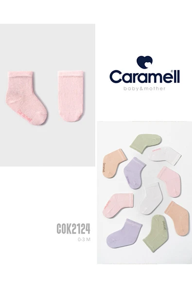 Caramel Pamuklu Kız Bebek 5'li Çorap 0-3 Ay CRML.COE2124 - Resim 2