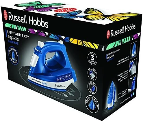 Russell Hobbs Light & Easy buharlı ütü, seramik-Buegelsohle, ekstra-şok buhar çıkışı:, 2400 W Mavi 24830-56 - Resim 2