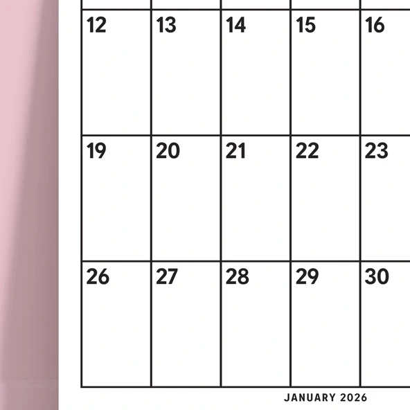 2026 Aylık Planlayıcı Duvar Takvimi, Minimal ve İşlevsel Tasarım, 33 x 48 cm, A4 - Resim 5