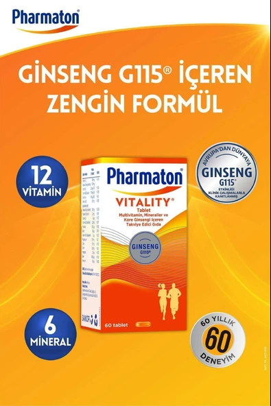 Pharmaton Vitality 60 Tablet 2 Adet - Resim 2