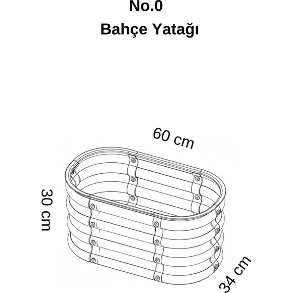 Modüler Yükseltilmiş Bahçe Yatağı Yükseltilmiş Sebze Yatağı Çiçeklik No:0 (60X34) Gri - Resim 6