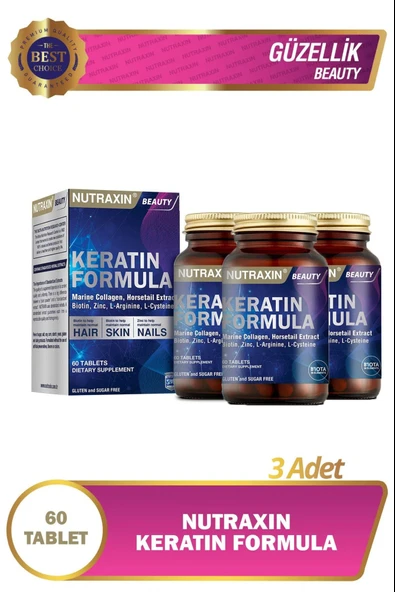 Nutraxin Keratin Formula 60 Tablet 3 Adet ürün görseli