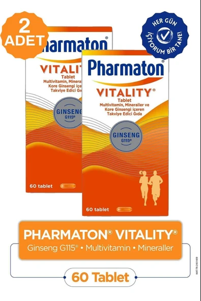 Pharmaton Vitality 60 Tablet 2 Adet ürün görseli