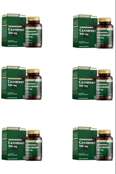 Nutraxin Cranberry 500 Mg 60 Tablet 6 Adet ürün görseli