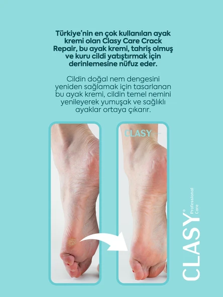 Clasy Care, Topuk Çatlak ve Ayak Bakım Kremi - 100 ml x 2 Adet - Resim 8