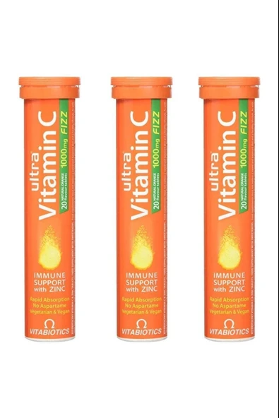 Vitabiotics Ultra Vitamin C 20 Efervesan Tablet 3 Adet ürün görseli