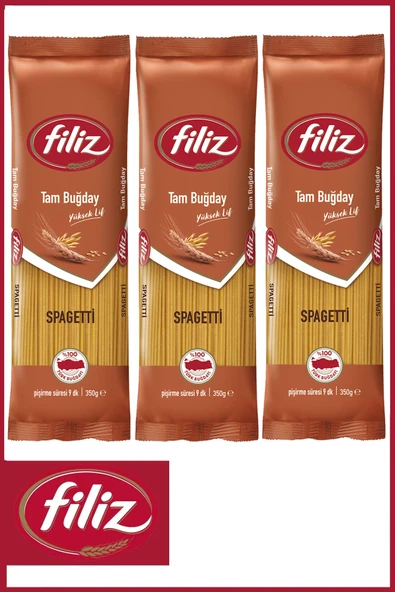 Filiz Tam Buğday Spagetti 350 gr X 3 Adet ürün görseli