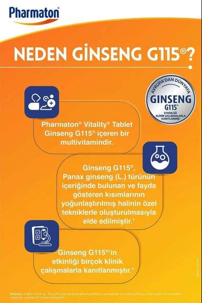 Pharmaton Vitality 60 Tablet 2 Adet - Resim 3