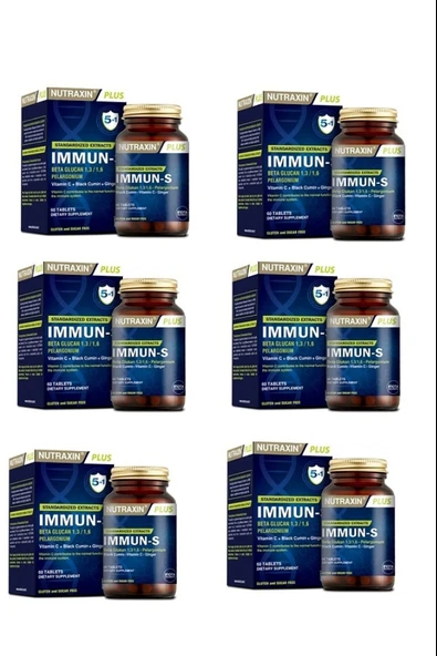 Nutraxin Immun-S 60 Tablet 6 Adet ürün görseli