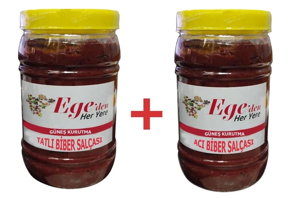 Tatlı Biber Salçası 1 kg + Acı Biber Salçası 1 kg.- İki Lezzet Bir Arada ürün görseli 1