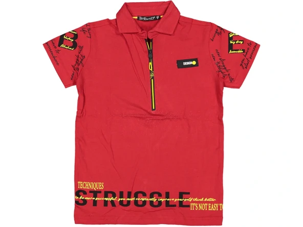 STRUGLE BASKILI FERMUARLI ERKEK T-SHIRT ürün görseli 1