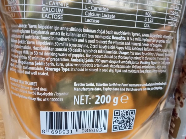 YAVRU KÖPEK SÜT TOZU 200 GRAM+100 ML  BİBERON - Resim 2