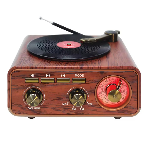 Ultratekno M-1317BT Özel Tasarım Ahşap Görünümlü Retro Vintage Nostaljik Radyo & Bluetootlu Mini Fm Radyo - Resim 3