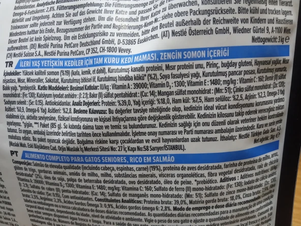 PRO PLAN ORİGİNAL SENİOR +7 YAŞ KEDİ MAMA 3 KG SOMONLU+5 ADET SOMONLU KEDİ ÖDÜL KREMA - Resim 2