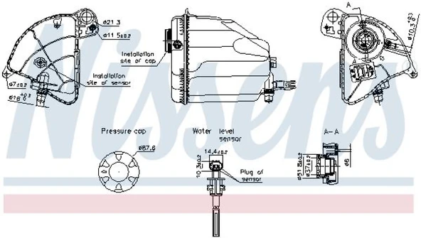 Bmw Yedek Su Deposu Bmw N47 N57 N54 B47 F10 F01 F07 F11 F12 F13 F06 - Nissens 996358 ürün görseli 1