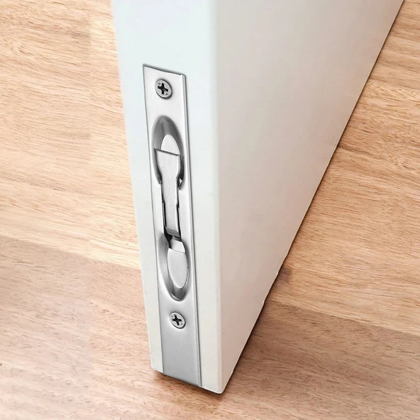 Paslanmaz Çelik 20 cm Gömme Kapı Sürgüsü Gizli Sessiz Çalışan Dayanıklı Kapı Kilitleme Mekanizması - Resim 5