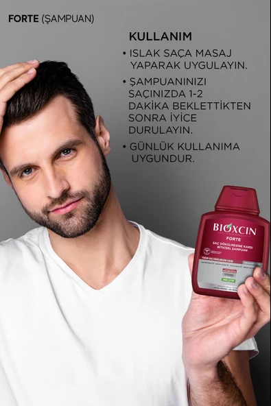 Bioxcin Forte Şampuan 3'lü Set 2 Adet ( 6 X 300 ml ) - Resim 4