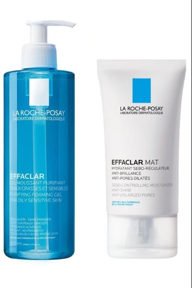 La Roche Posay Effaclar Jel 400 ml + La Roche Posay Effaclar Mat Parlama Karşıtı Nemlendirici 40 ml ürün görseli