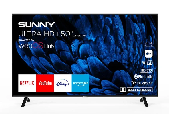 SUNNY TV SN50UPRL-W02M 50 İNÇ WEBOS 4K SMART ULTRA HD LED TV ürün görseli 1