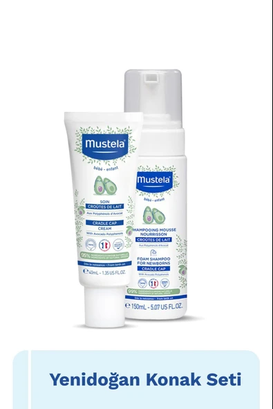 Mustela Yenidoğan Köpük Şampuanı 150 ml + Mustela Cradle Cap Cream 40 Ml ürün görseli