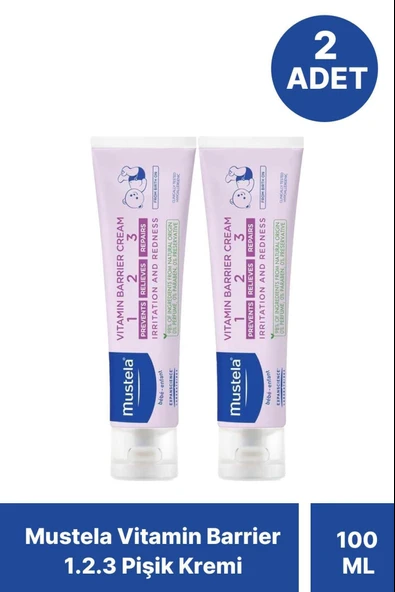 Mustela Vitamin Barrier Cream 1.2.3 Pişik Kremi 100 ml 2 Adet ürün görseli