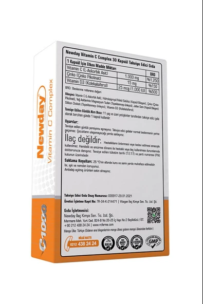 Newday Vitamin C Complex 30 Kapsül 5 Adet - Resim 3