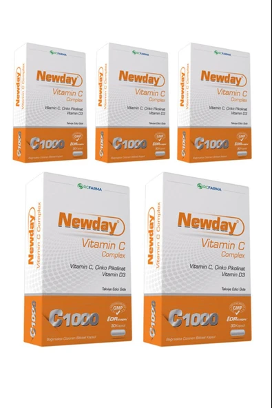 Newday Vitamin C Complex 30 Kapsül 5 Adet ürün görseli