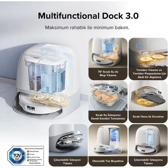 Roborock Qrevo Curv Akıllı Robot Süpürge Beyaz - Resim 6