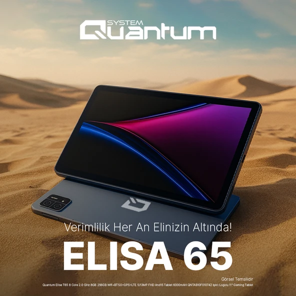 Quantum Elise T65 8 Core 2.0 GHz 8GB 256GB LTE FHD Android 15 Tablet ürün görseli 1